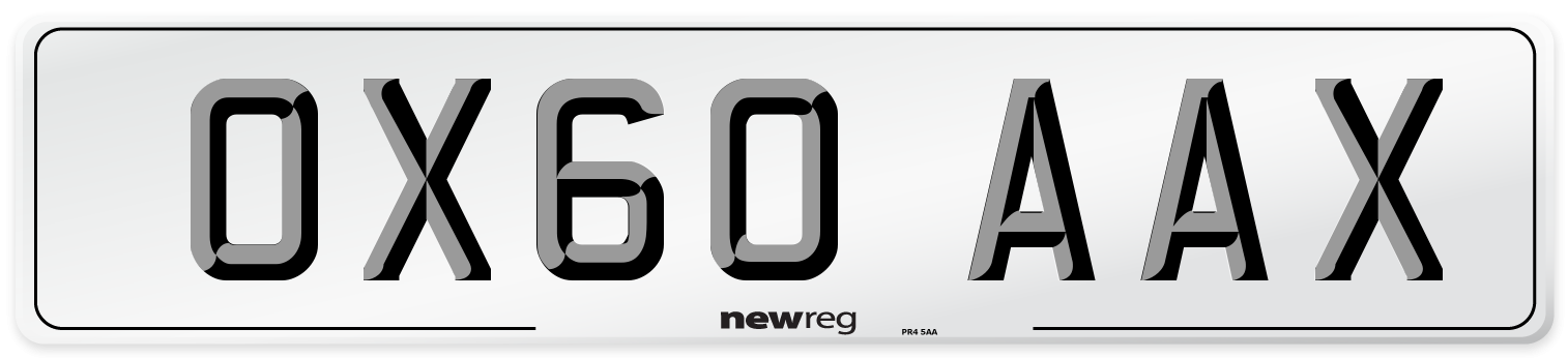 OX60 AAX Number Plate from New Reg